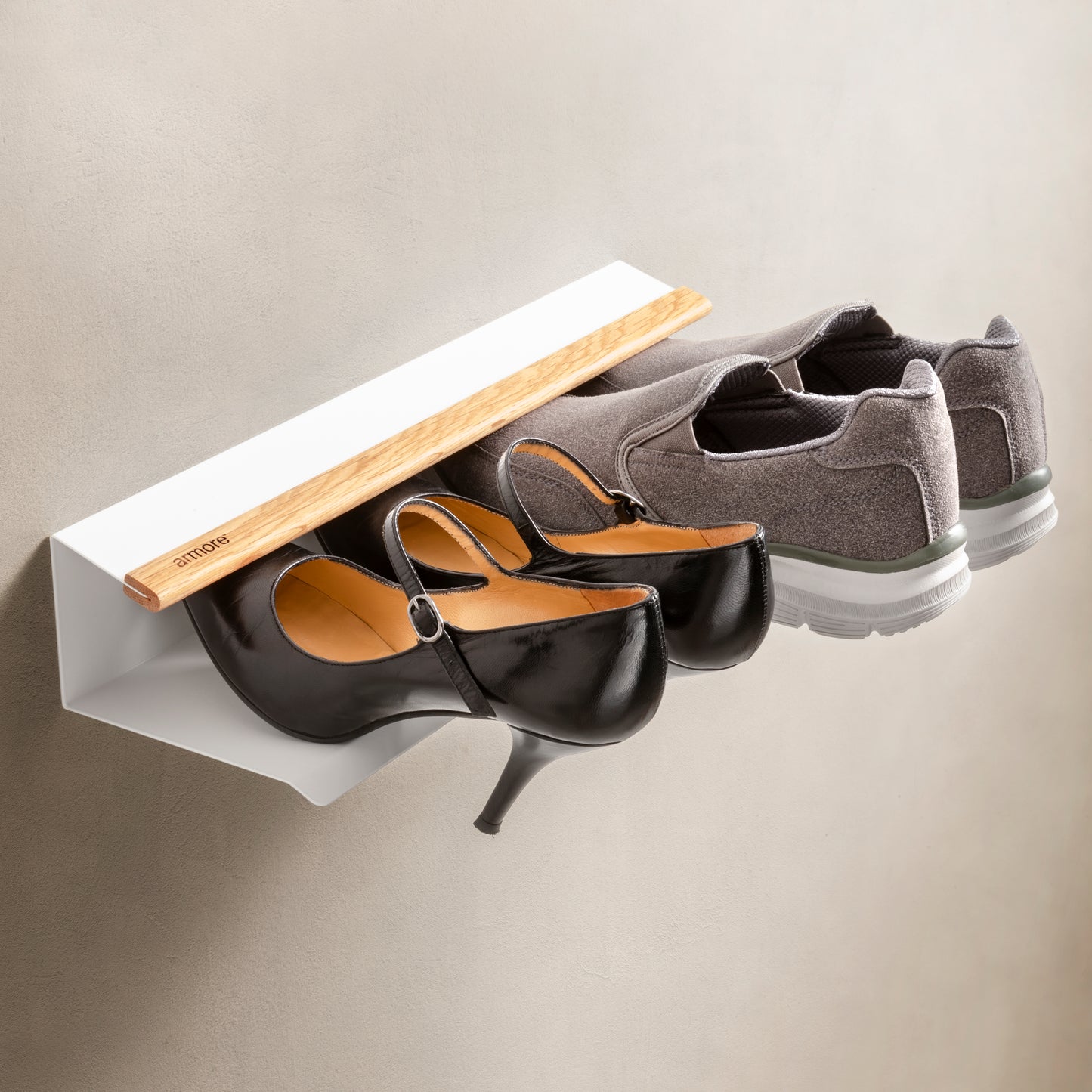 Mensola porta scarpe grigio 80 cm 3 pezzi