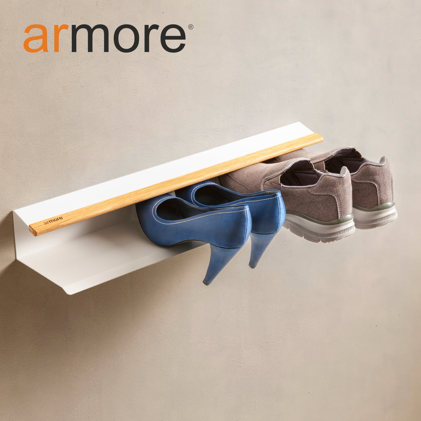 Mensola porta scarpe grigio 80 cm 3 pezzi