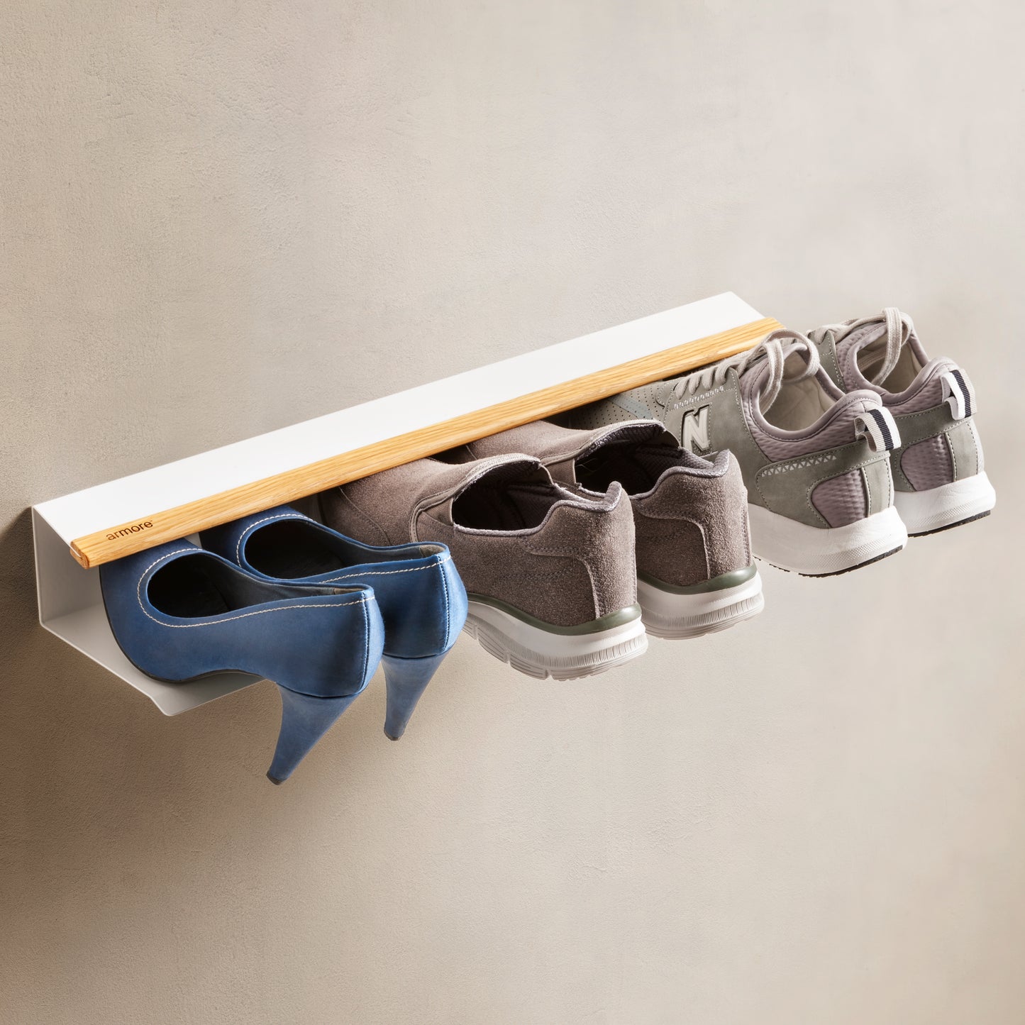 Mensola porta scarpe grigio 80 cm 3 pezzi