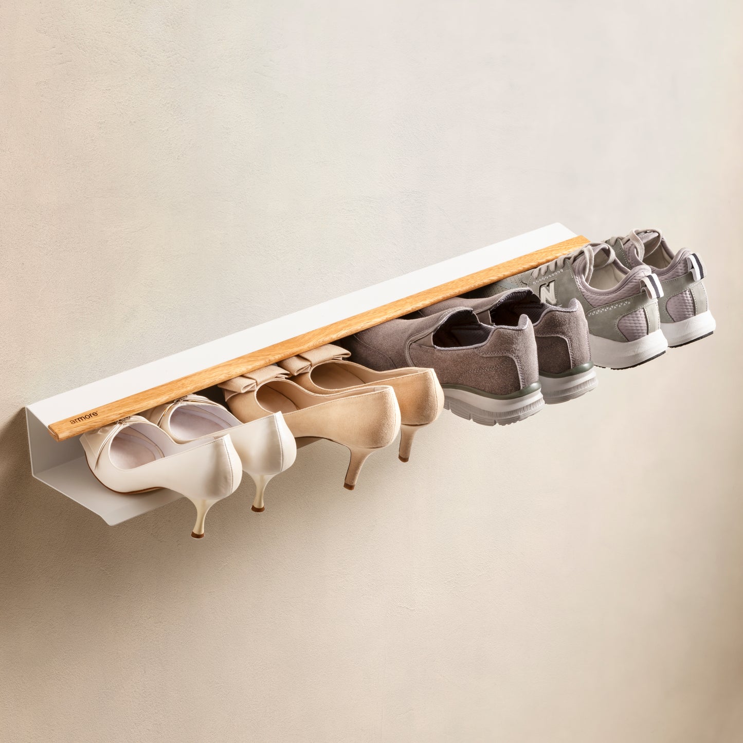 Mensola porta scarpe grigio 80 cm 3 pezzi