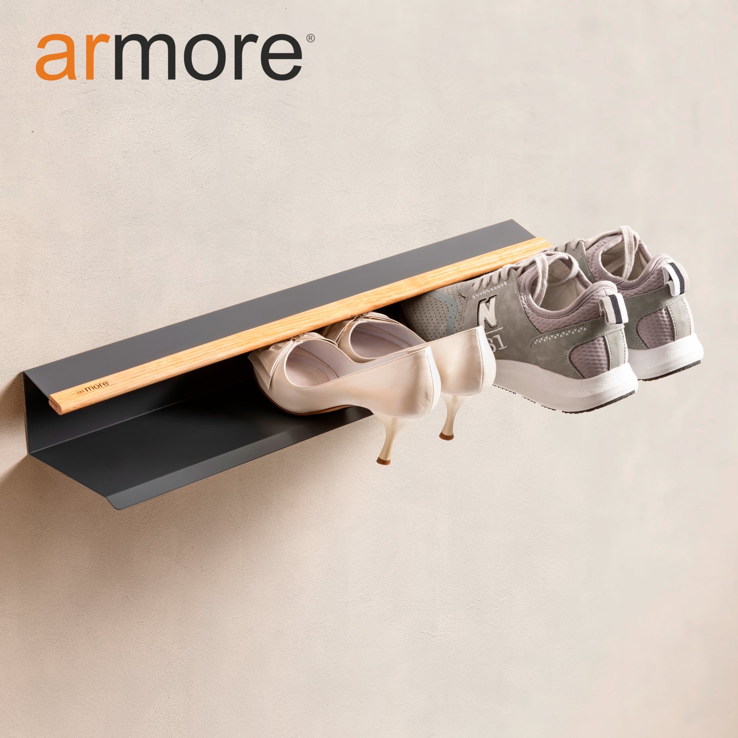 Mensola porta scarpe grigio 80 cm 3 pezzi