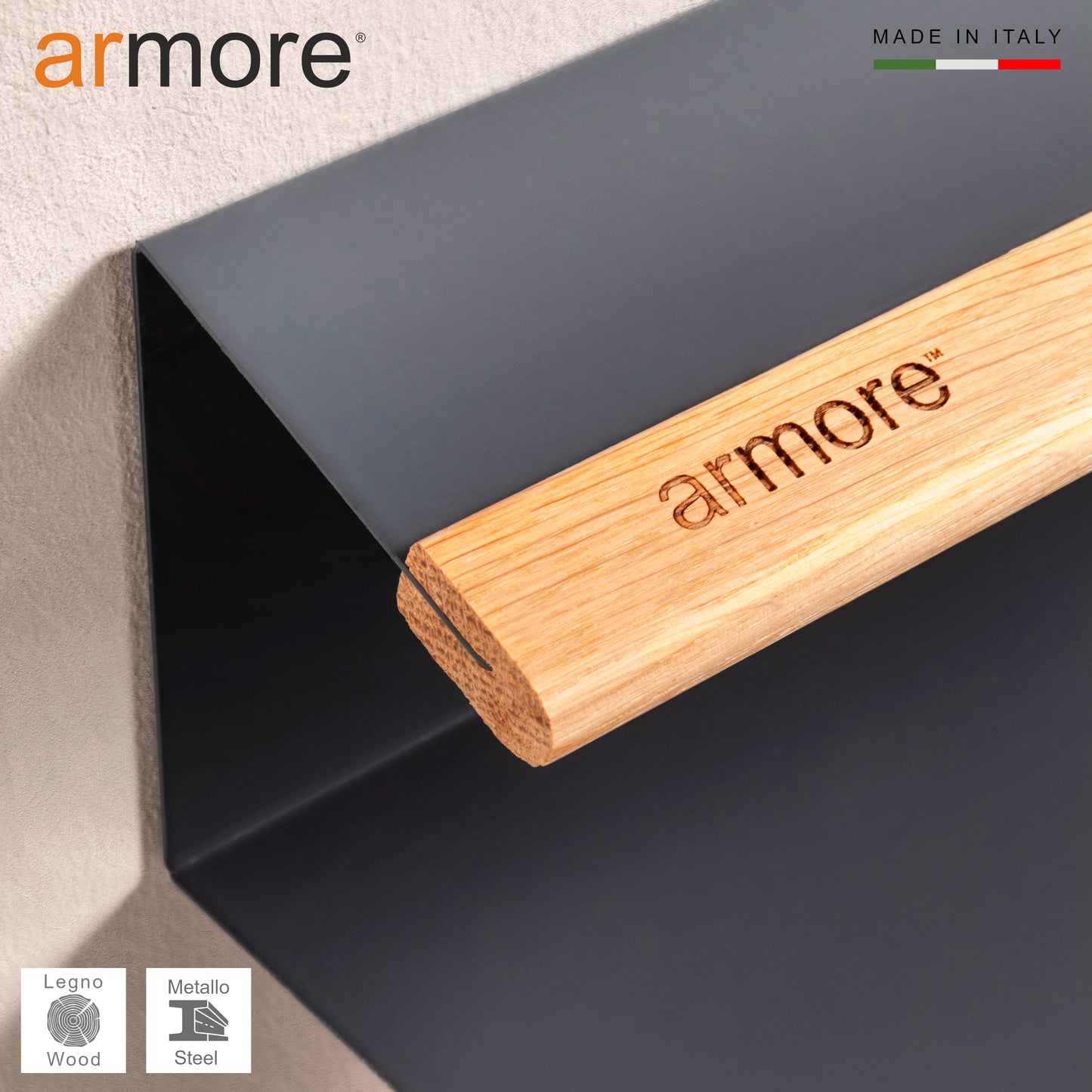 Mensola porta scarpe grigio 80 cm 3 pezzi