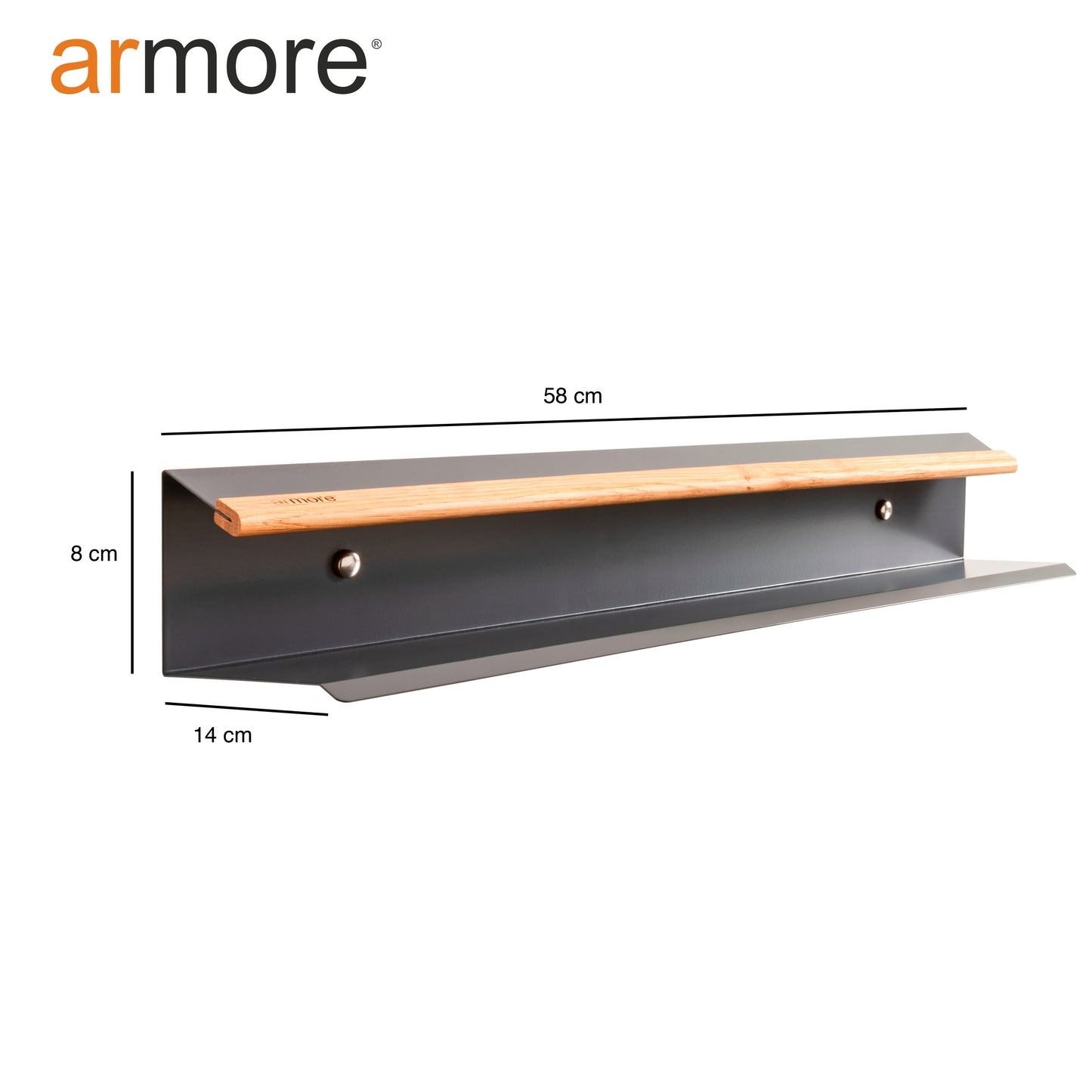 Mensola porta scarpe grigio 80 cm 3 pezzi